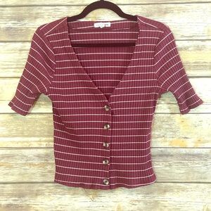 Social gypsy crop top red/white Petite Size XLP